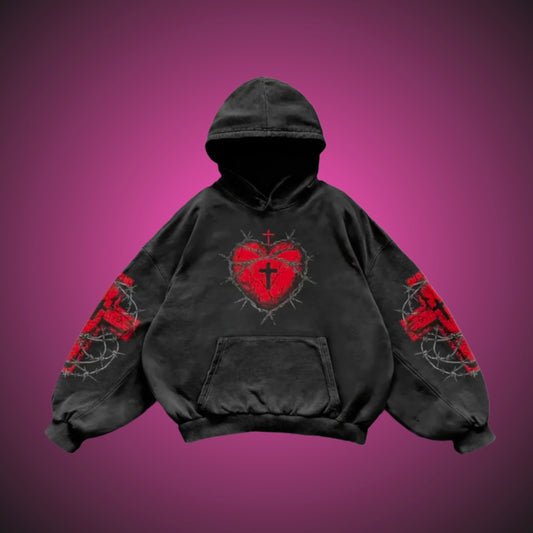 BARBWIRE CROSS HOODIE