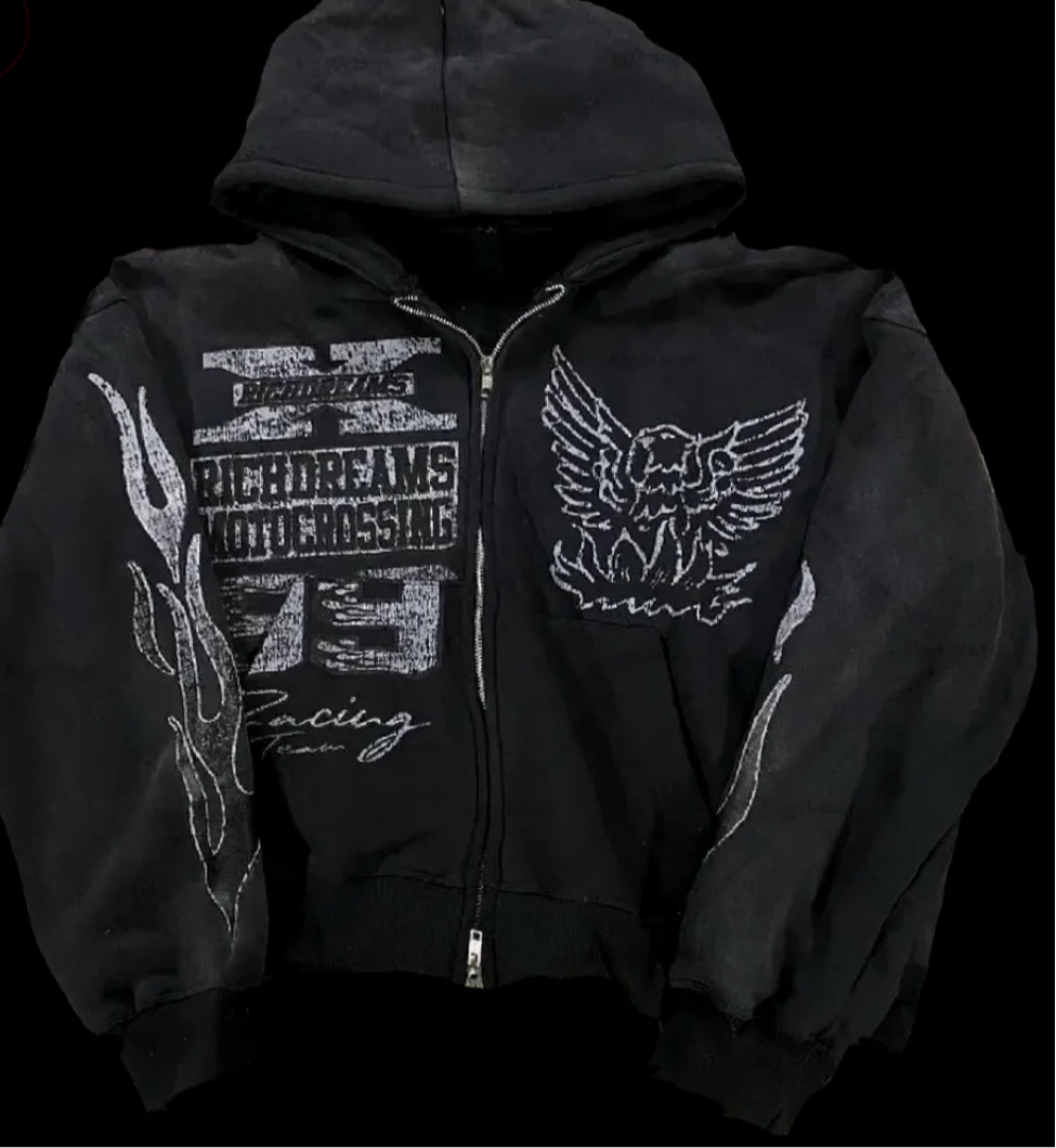 BLACK RICH DREAMS ZIP UP