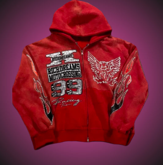 RED RICH DREAMS ZIP UP