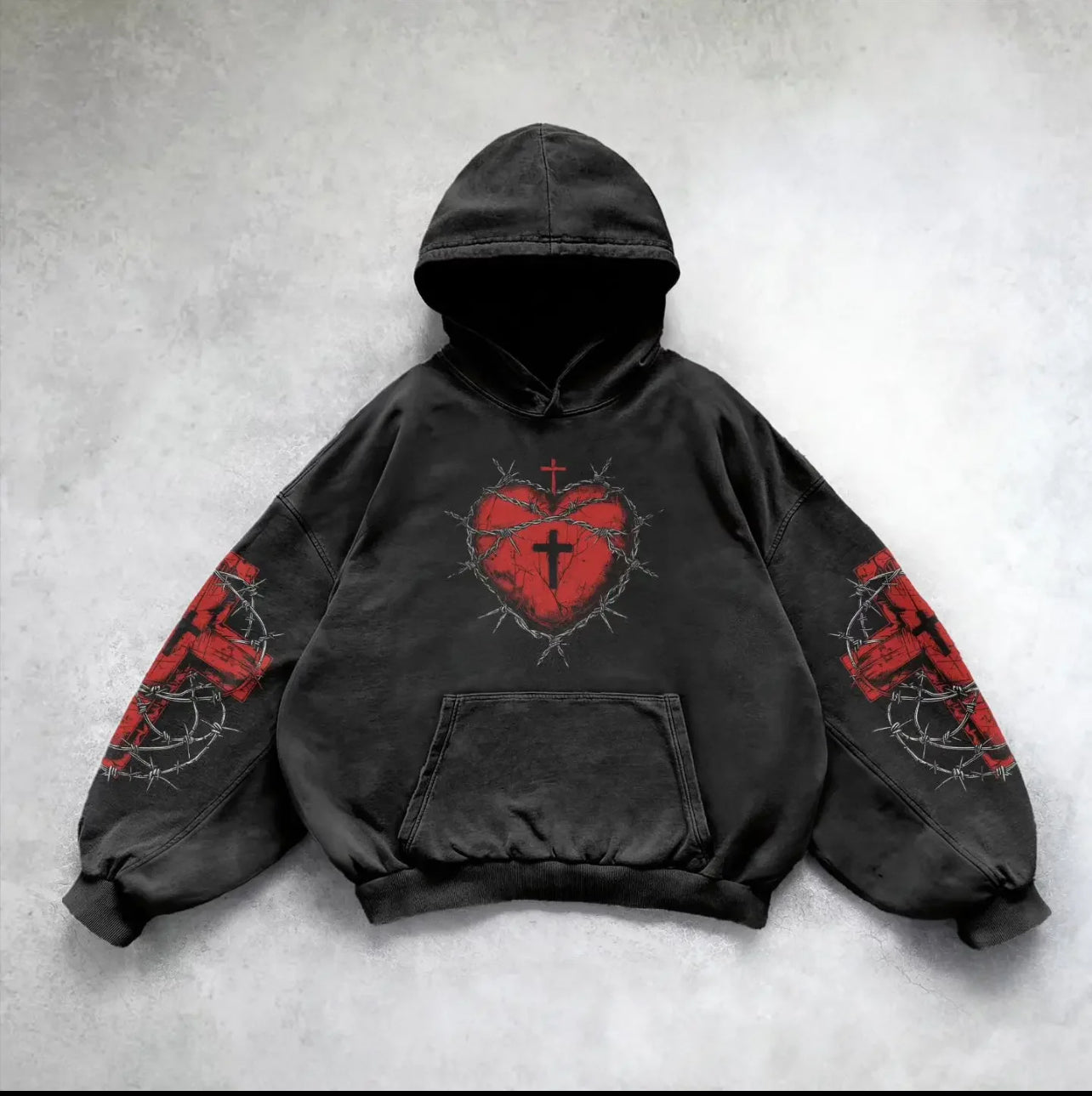 BARBWIRE CROSS HOODIE