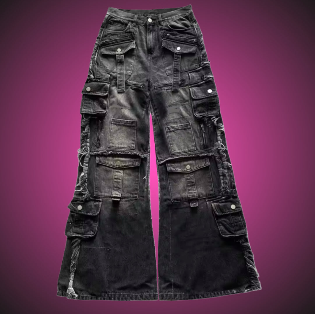 ZIP CARGO GOTH JEANS