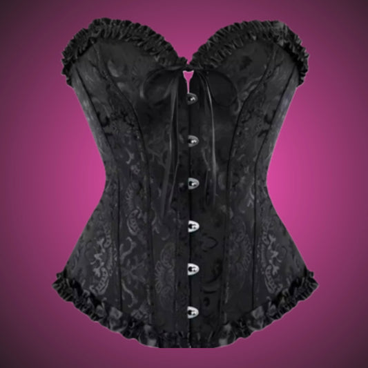 BLACK LEATHER LOOK CORSET