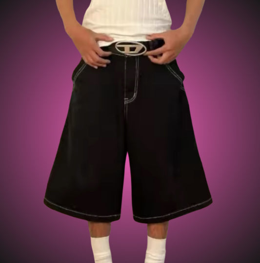 OVERSIZED BLACK JORTS
