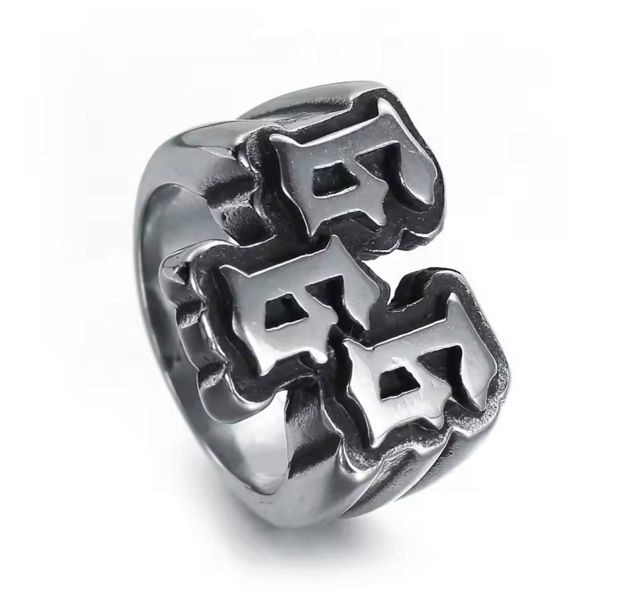 SILVER ‘666’ RING