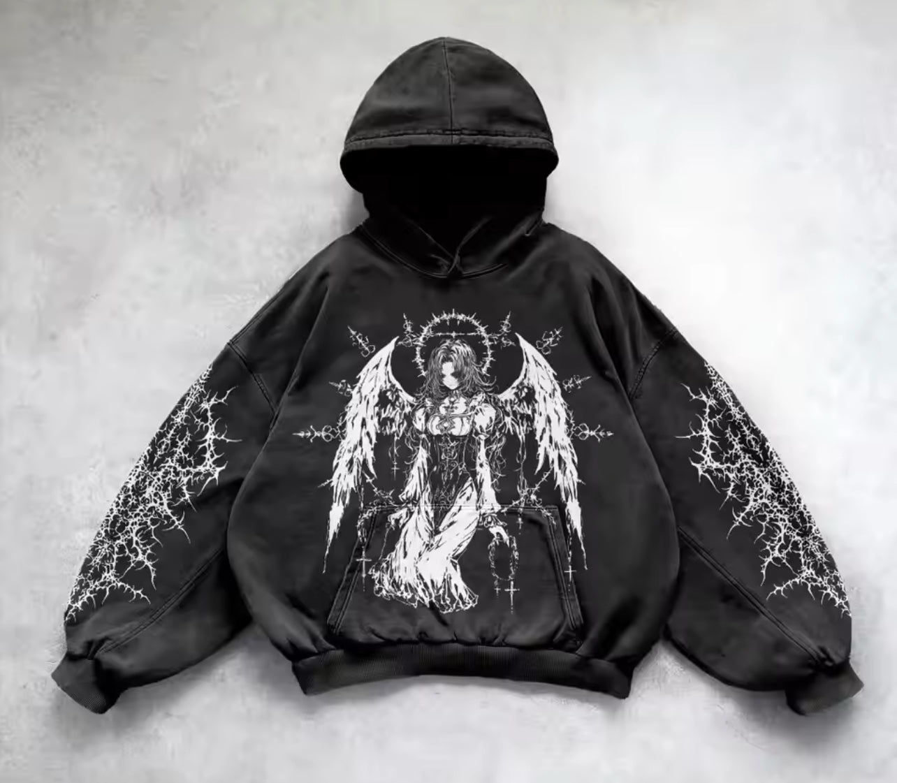 GREY ALT ANGEL HOODIE