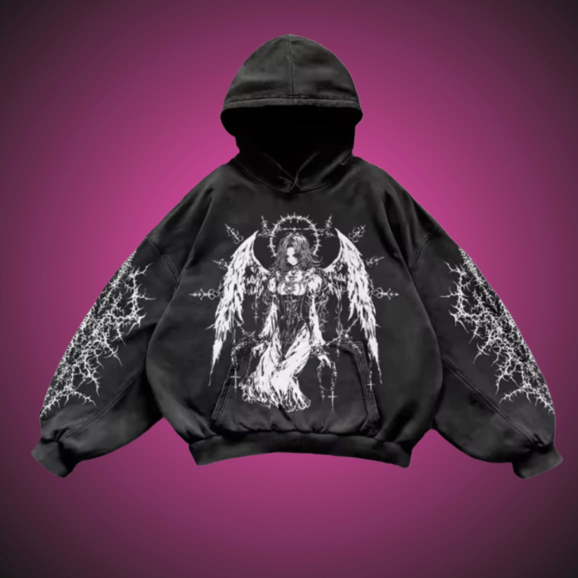 BLACK ALT ANGEL HOODIE