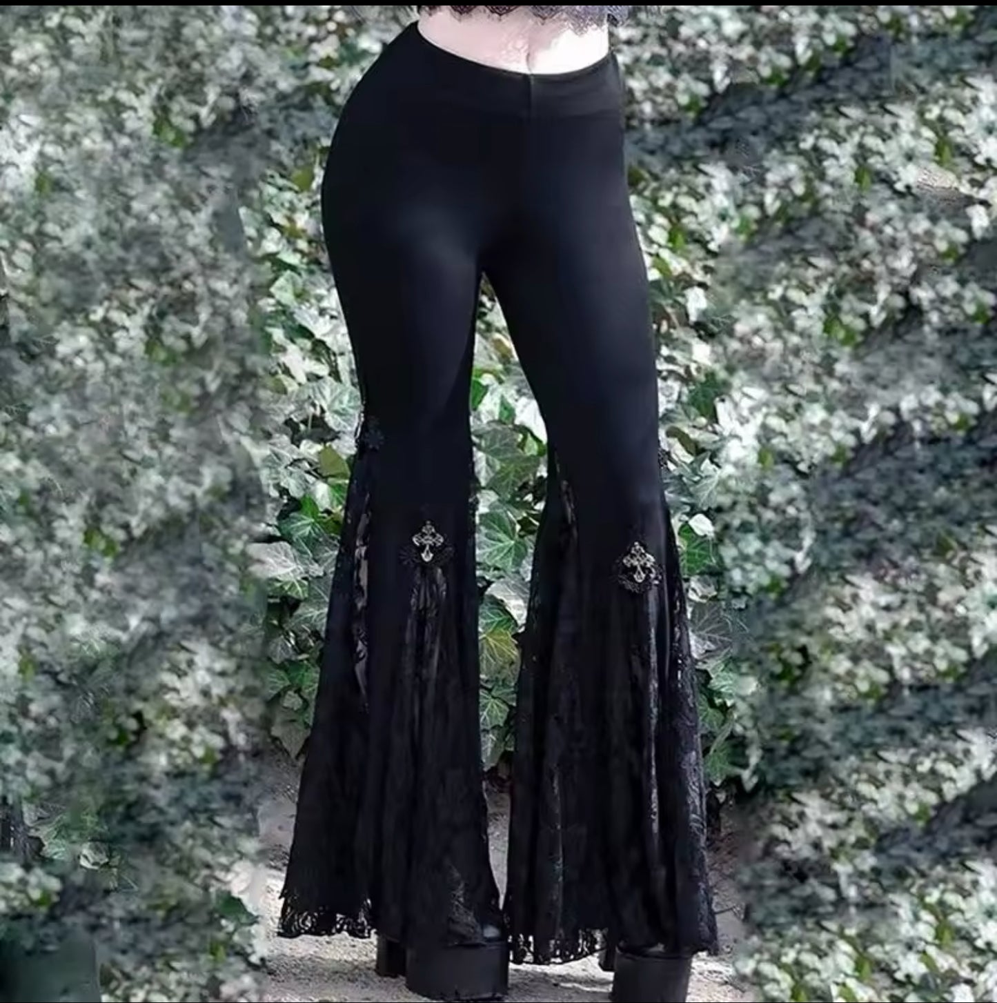 Laced Bellbottom Pants